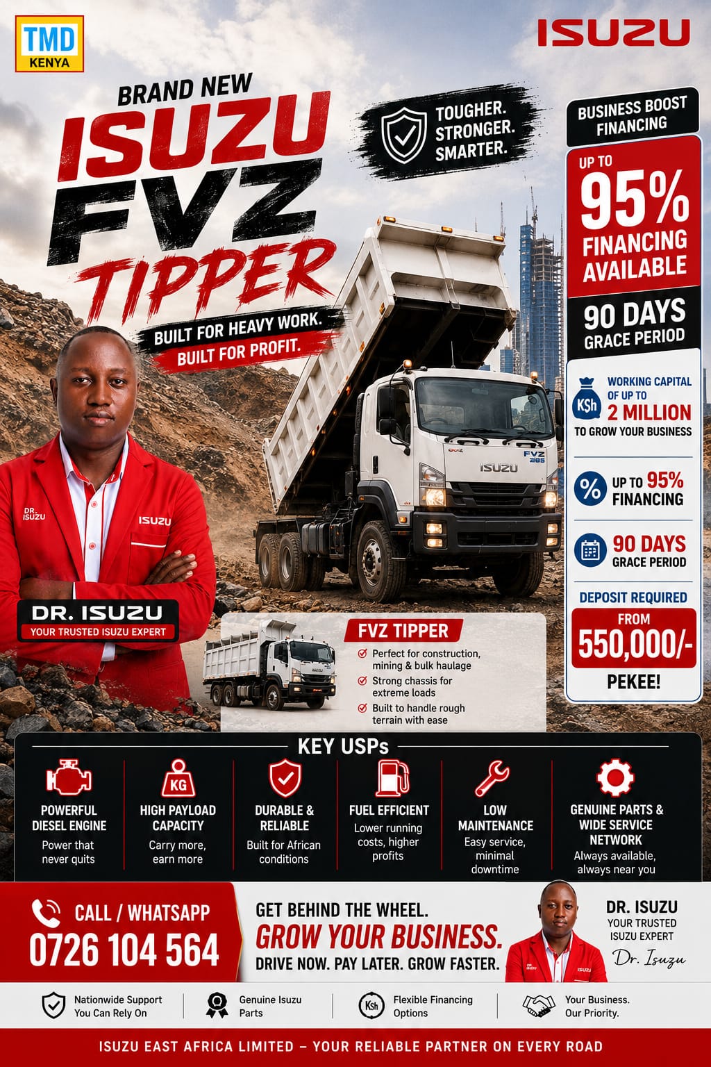 Isuzu FVZ tipper vehicle finance campaign