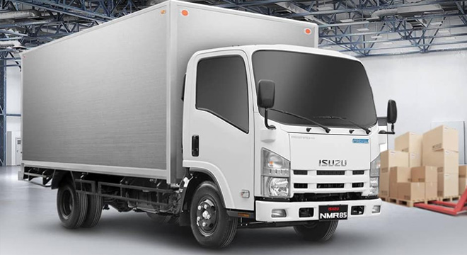 Isuzu NMR85H aluminium enclosed van body